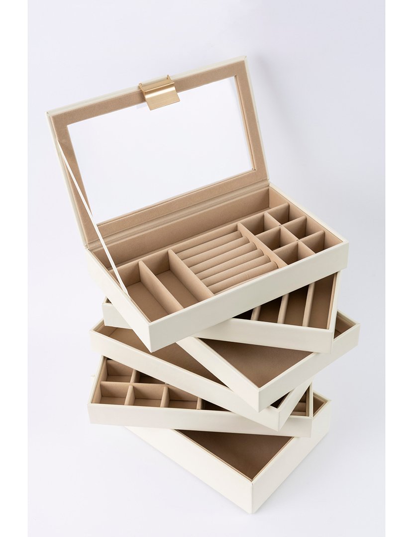 Caixa para Jóias Leather Branco