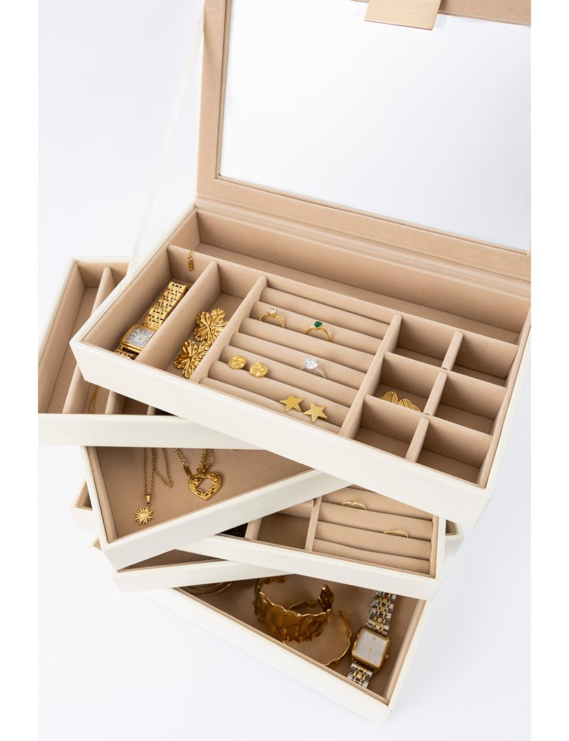 Caixa para Jóias Leather Branco