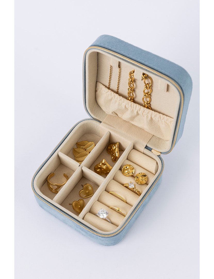 Caixa para Jóias Veludo Azul