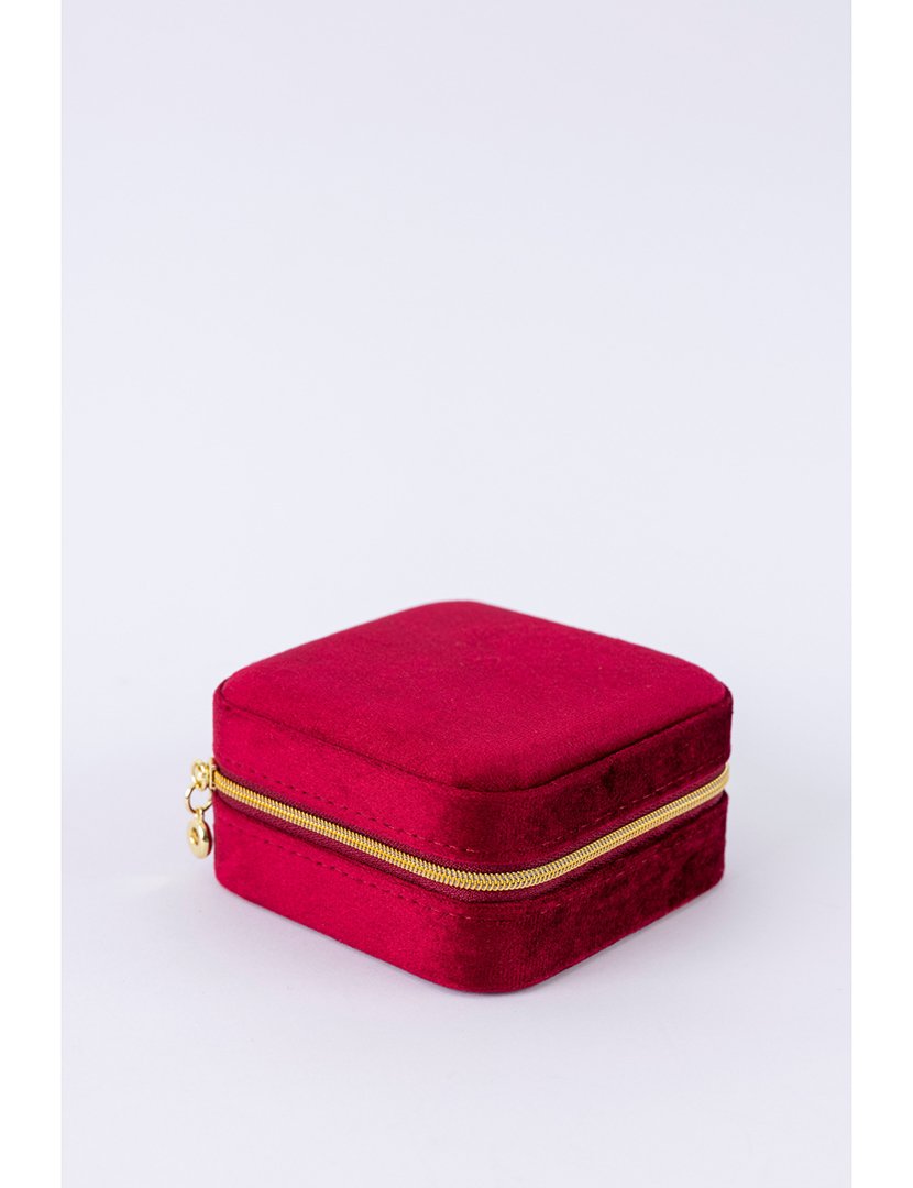Caixa para Jóias Veludo Bordeaux