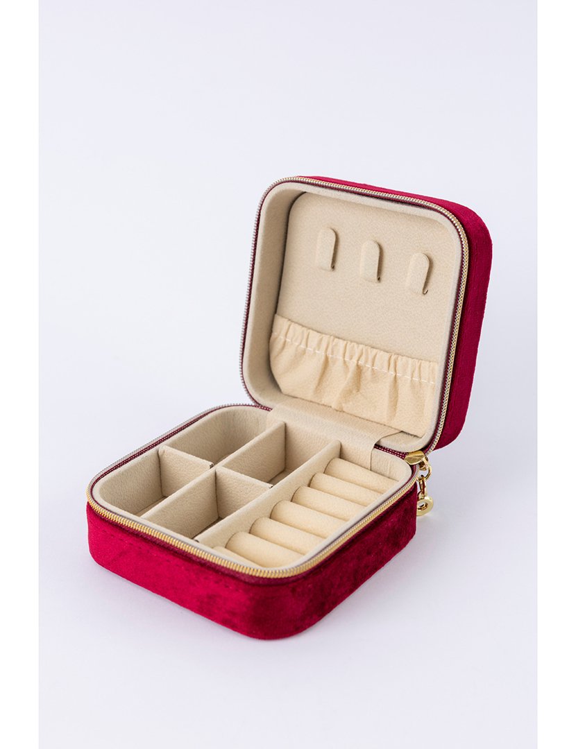 Caixa para Jóias Veludo Bordeaux