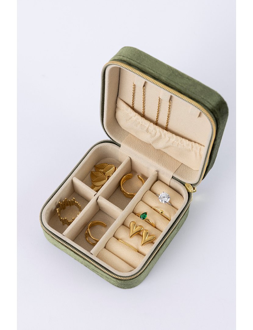 Caixa para Jóias Veludo Verde