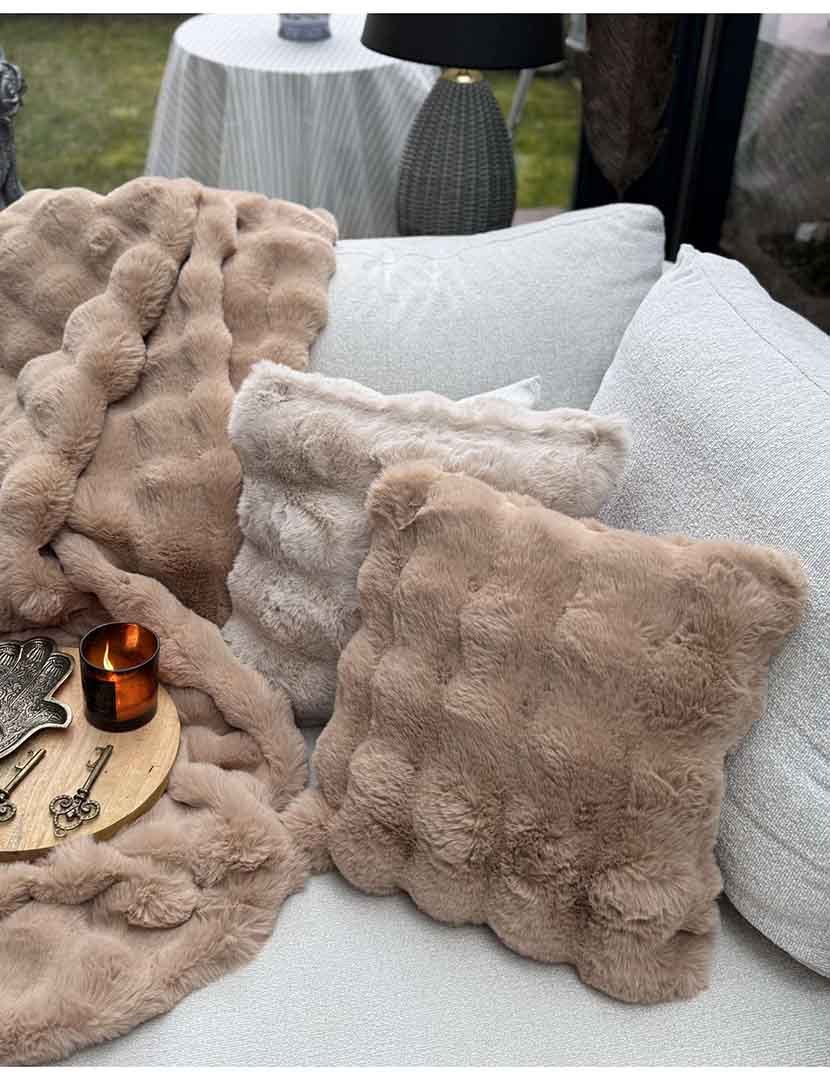 Capa de Almofada Bubble - Castanho