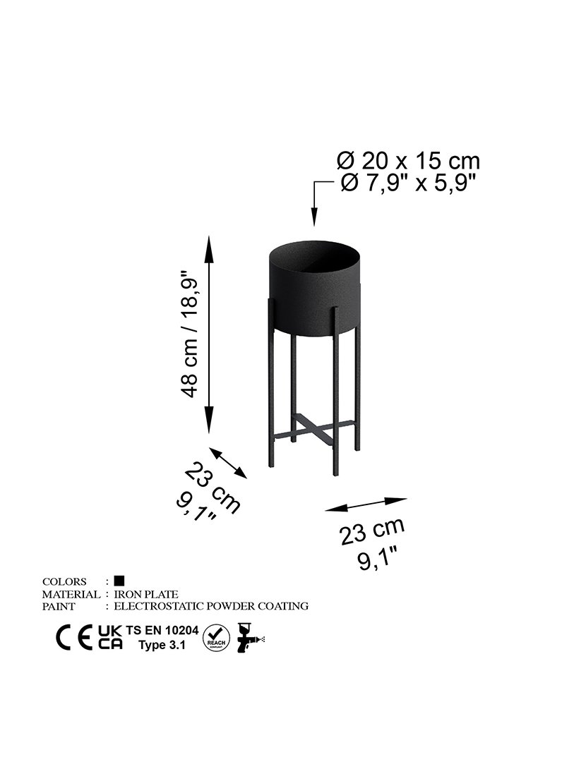 Vaso Decorativo Alto com Pés GED-026