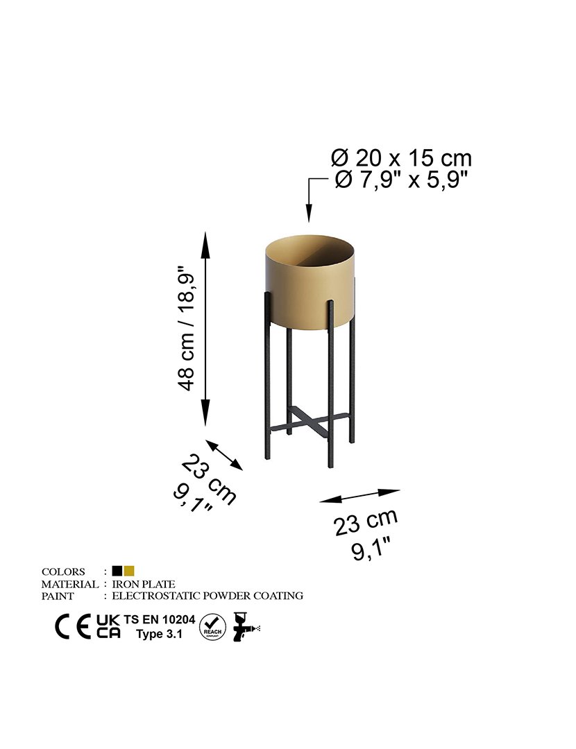 Vaso Decorativo Alto com Pés GED-026-A