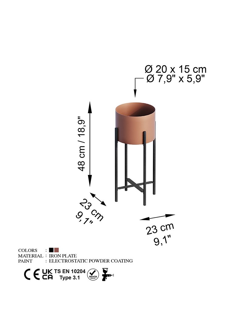 Vaso Decorativo Alto com Pés GED-026-B