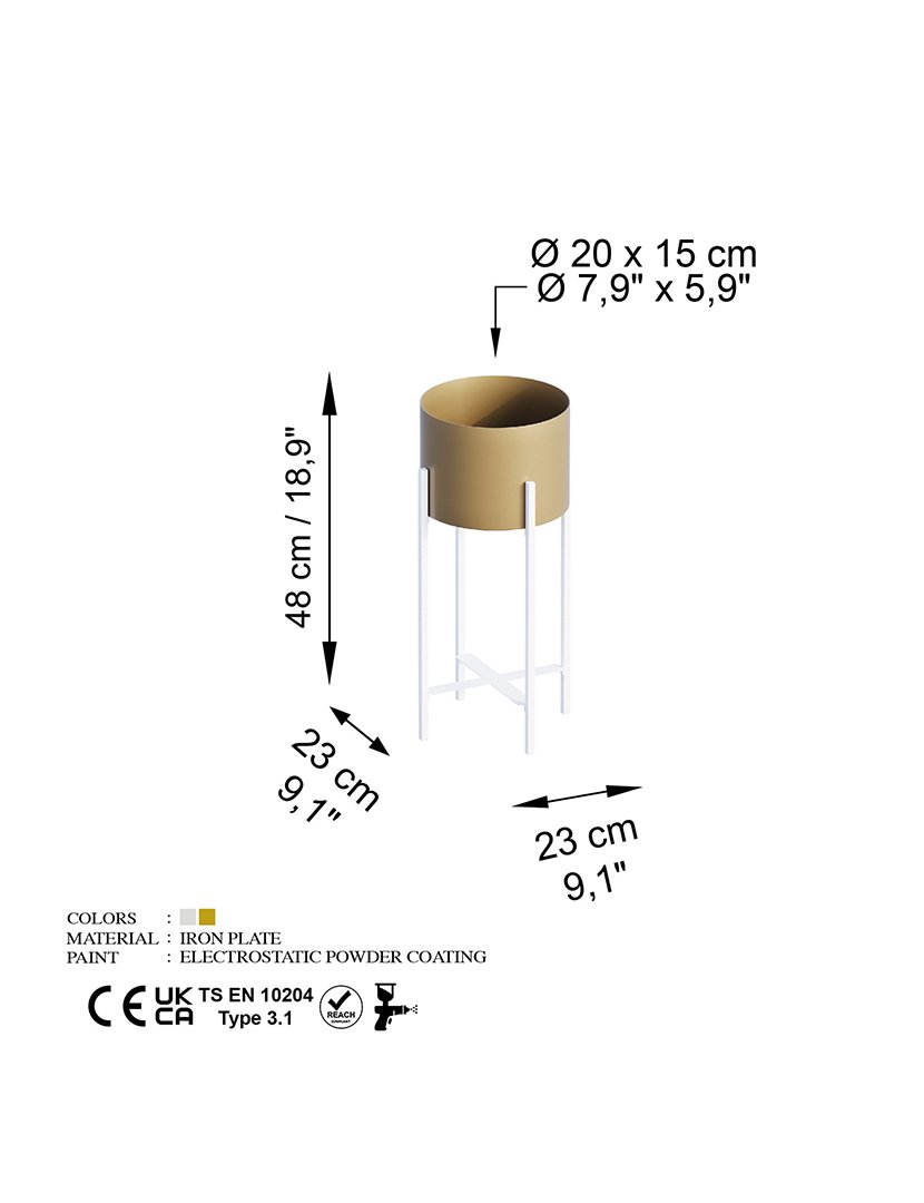 Vaso Decorativo Alto com Pés GED-026-C