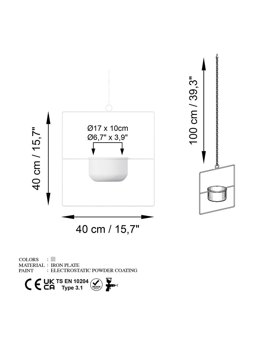 Vaso Decorativo Pandantif Branco