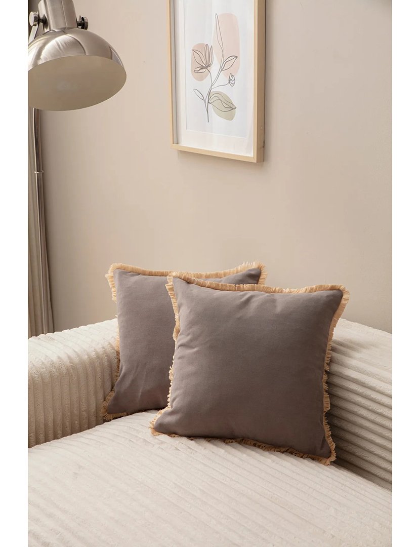 Conjunto 2 Capas de Almofadas Sacakli Cinzento v1