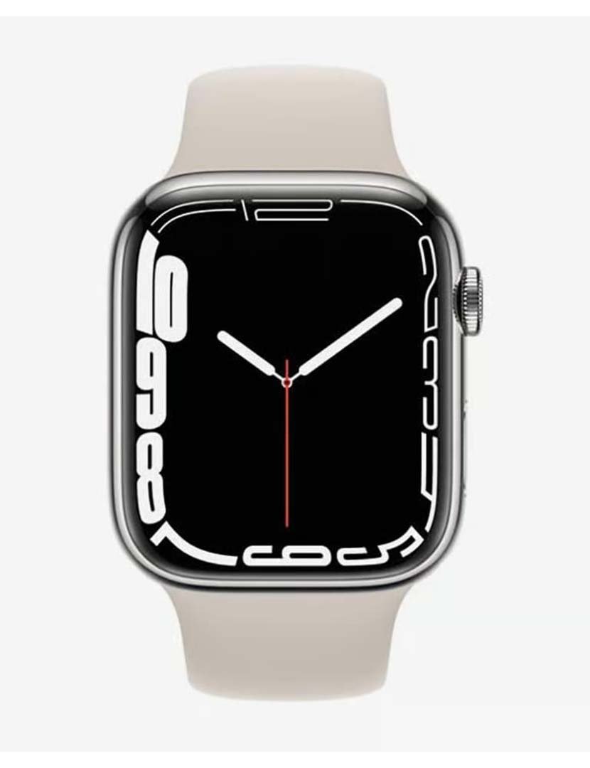 Apple Watch Series 7 45mm GPS Cellular Stainless Steel Case Silver/Beige