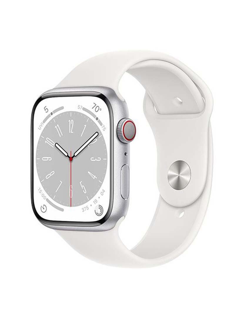 Apple Watch Series 8 45mm GPS Cellular Stainless Steel Case Silver/White