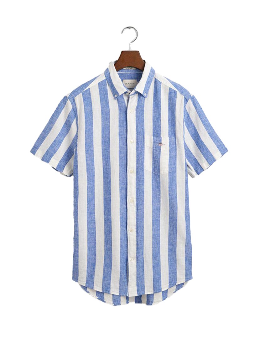 Camisa Reg Pop Stripe Shield Azul