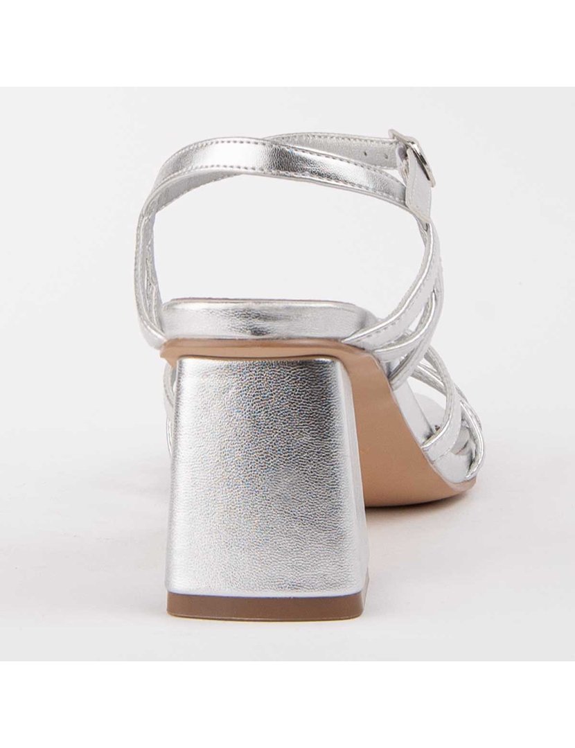 Sandálias com Salto Senhora Prateado