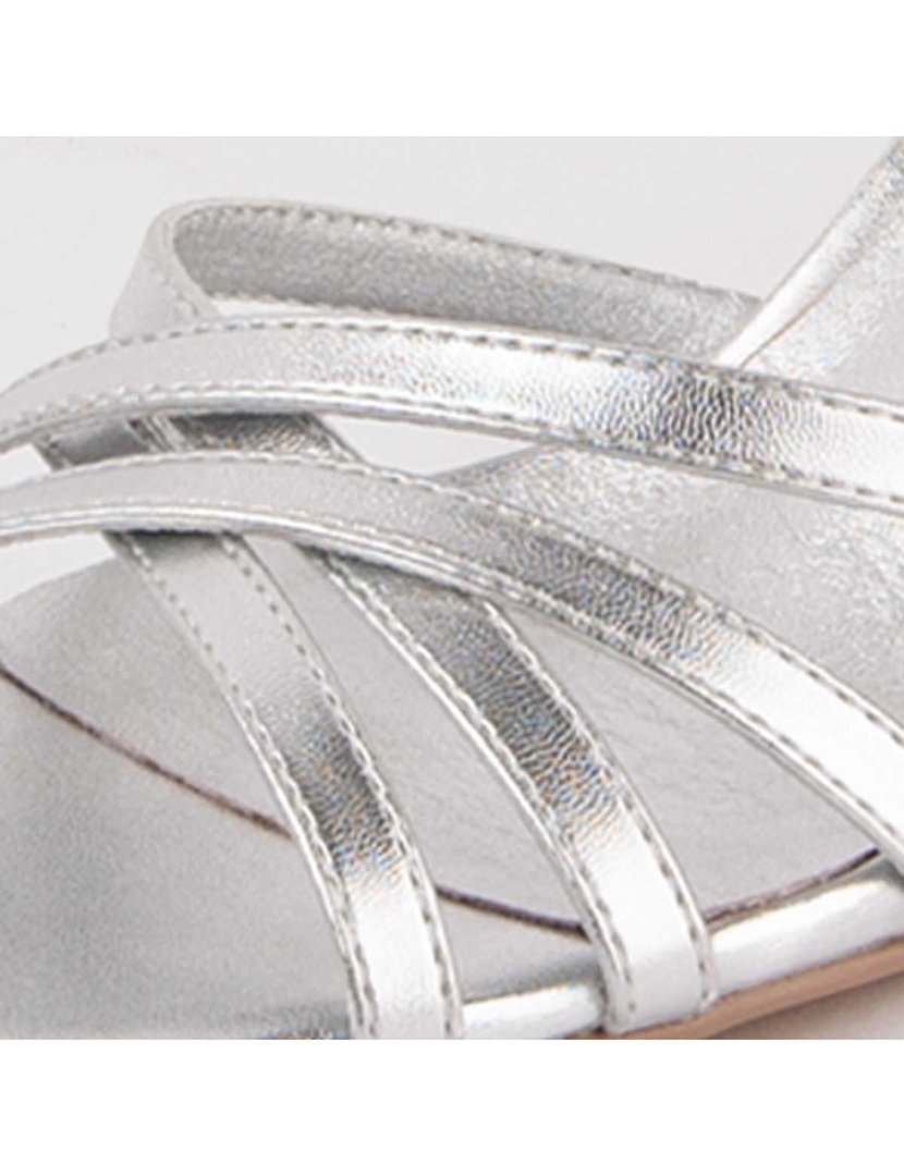 Sandálias com Salto Senhora Prateado