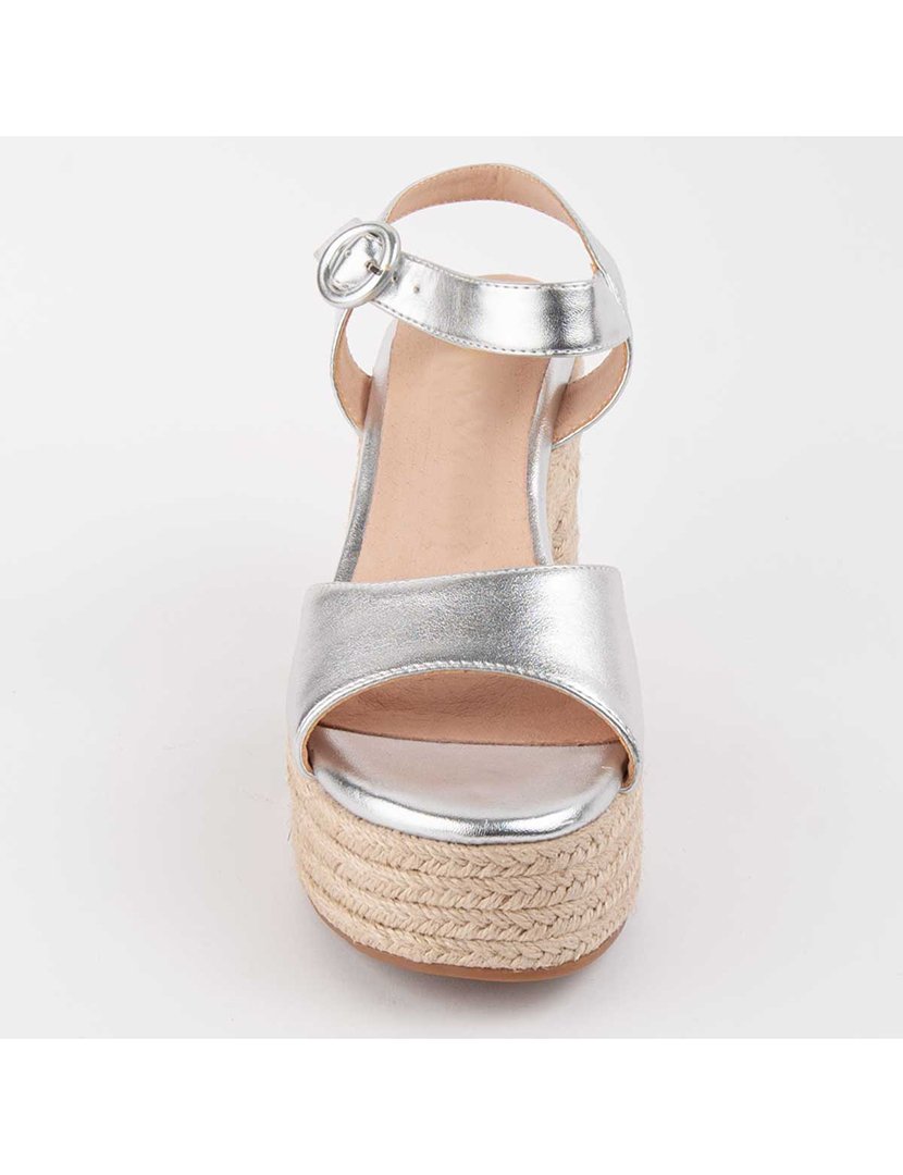 Sandálias com Salto Senhora Prateado