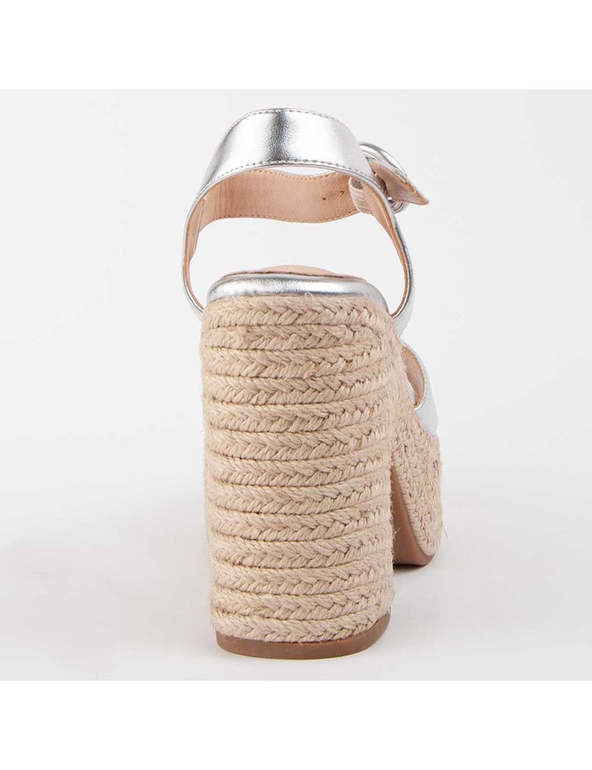 Sandálias com Salto Senhora Prateado