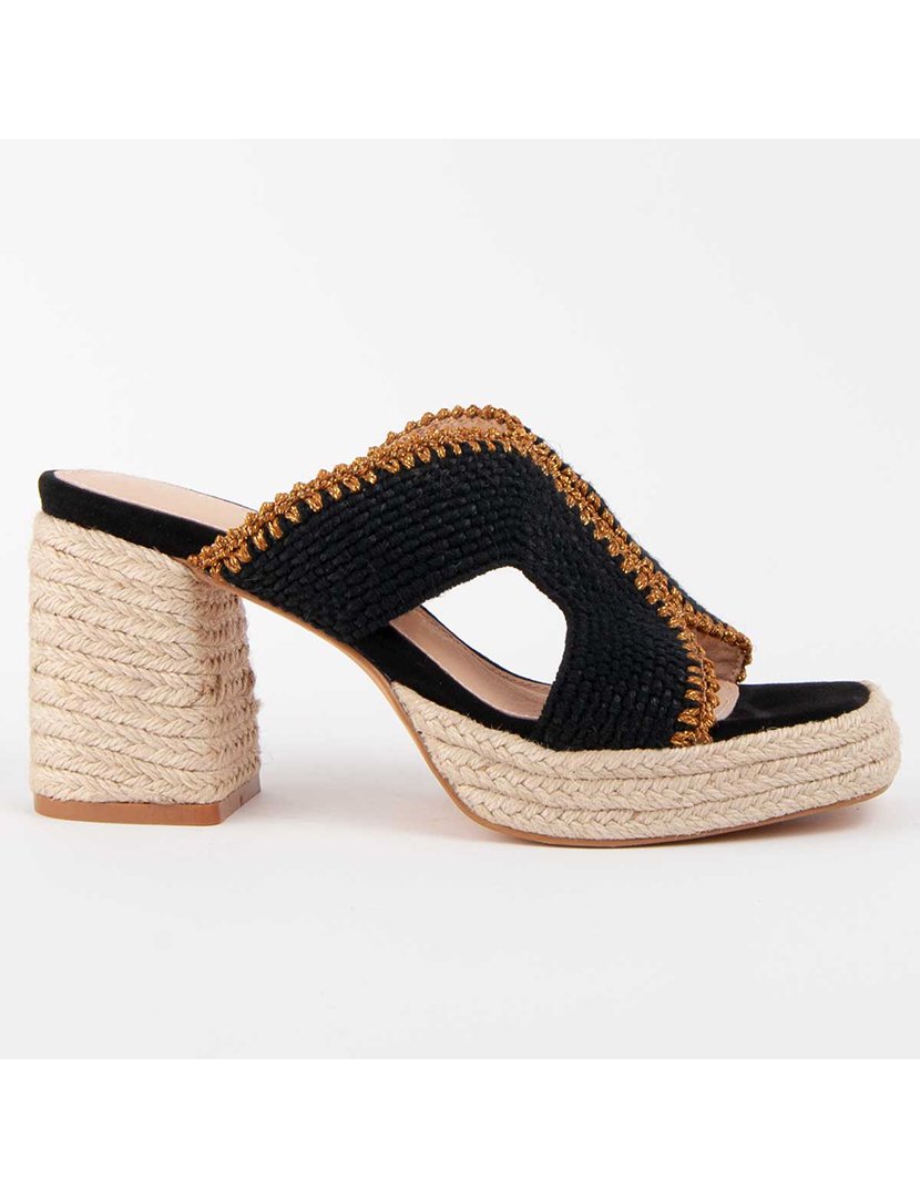 Sandálias com Salto Senhora Preto