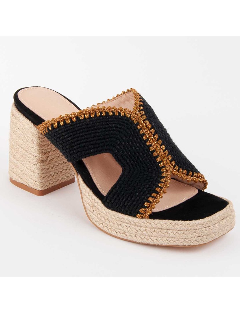 Sandálias com Salto Senhora Preto