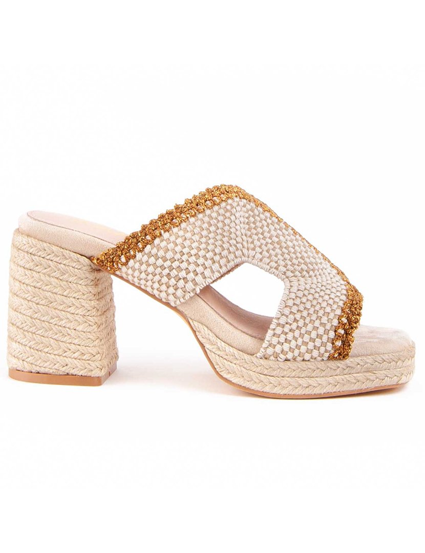 Sandálias com Salto Senhora Bege