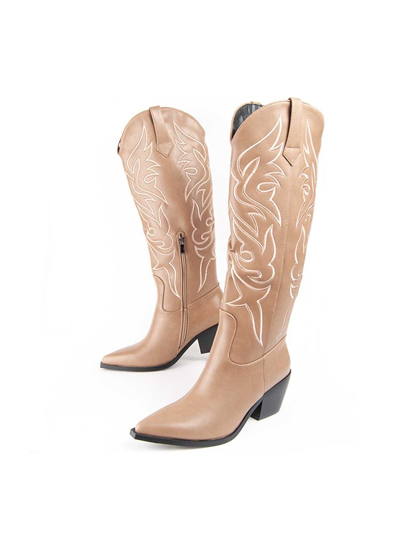 Botas com Salto Senhora Bege