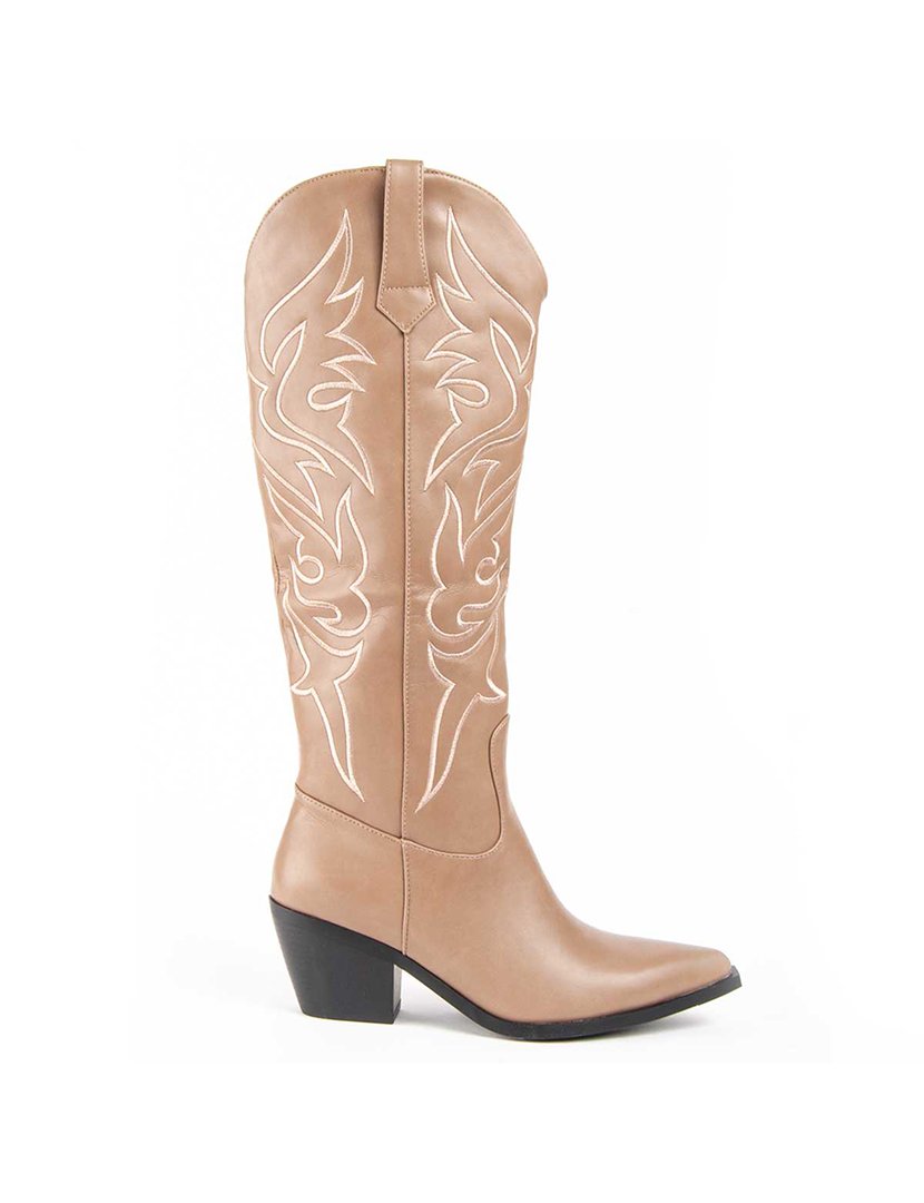 Botas com Salto Senhora Bege