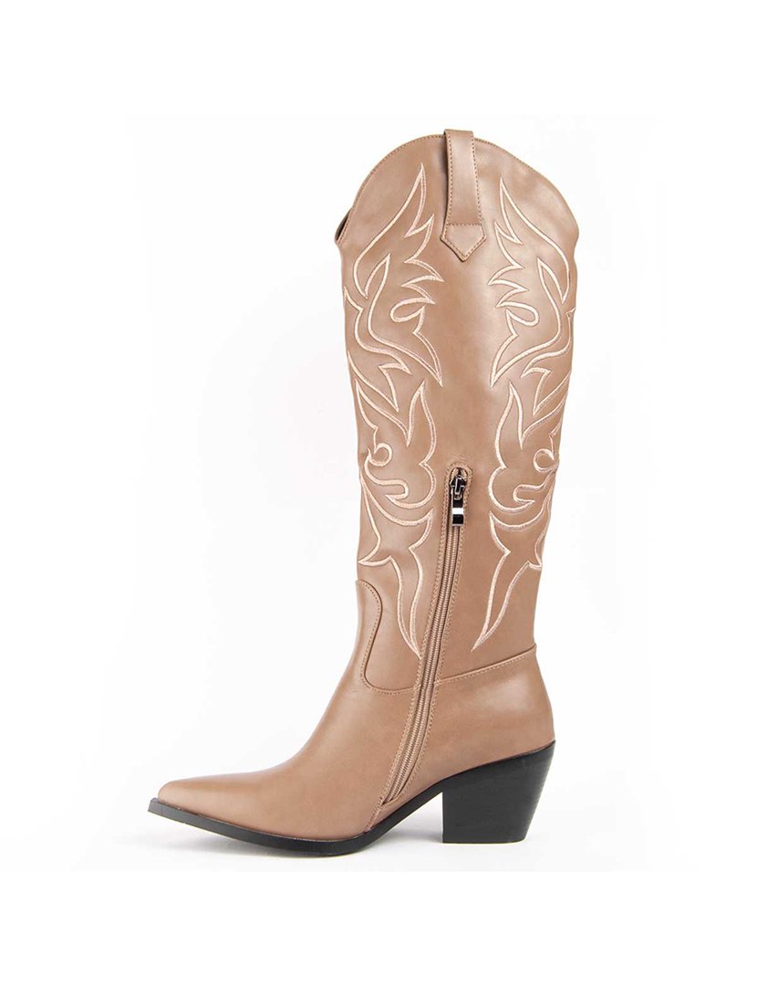 Botas com Salto Senhora Bege