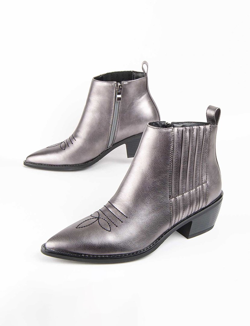 Botas com Salto Senhora Cinzento