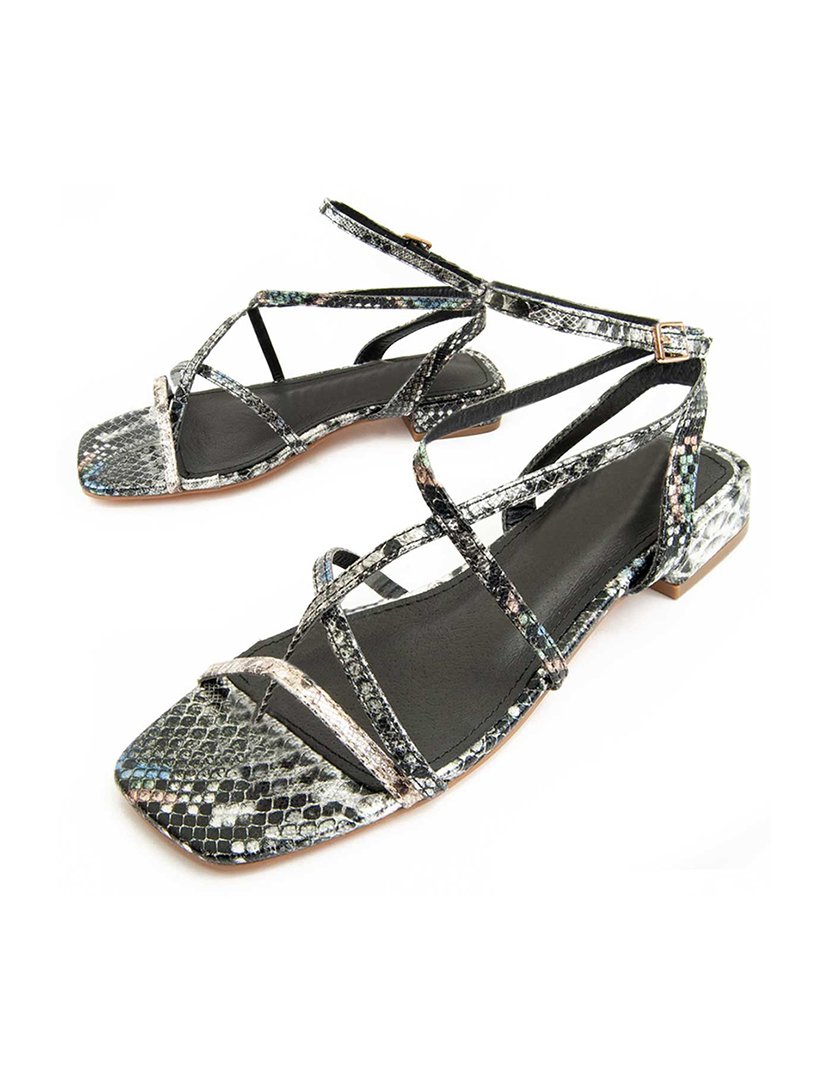 Sandálias com Salto Senhora Prateado
