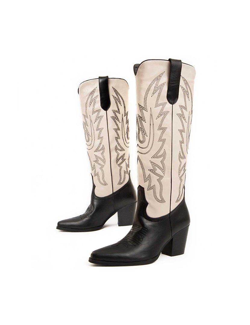 Botas com Salto Senhora Branco