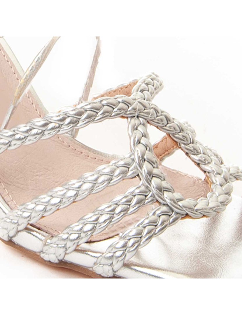 Sandálias com Salto Senhora Prateado