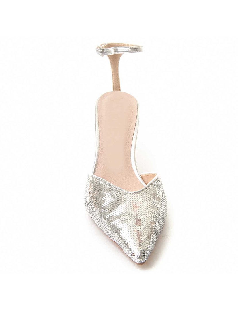 Sapatos com Salto Senhora Prateado