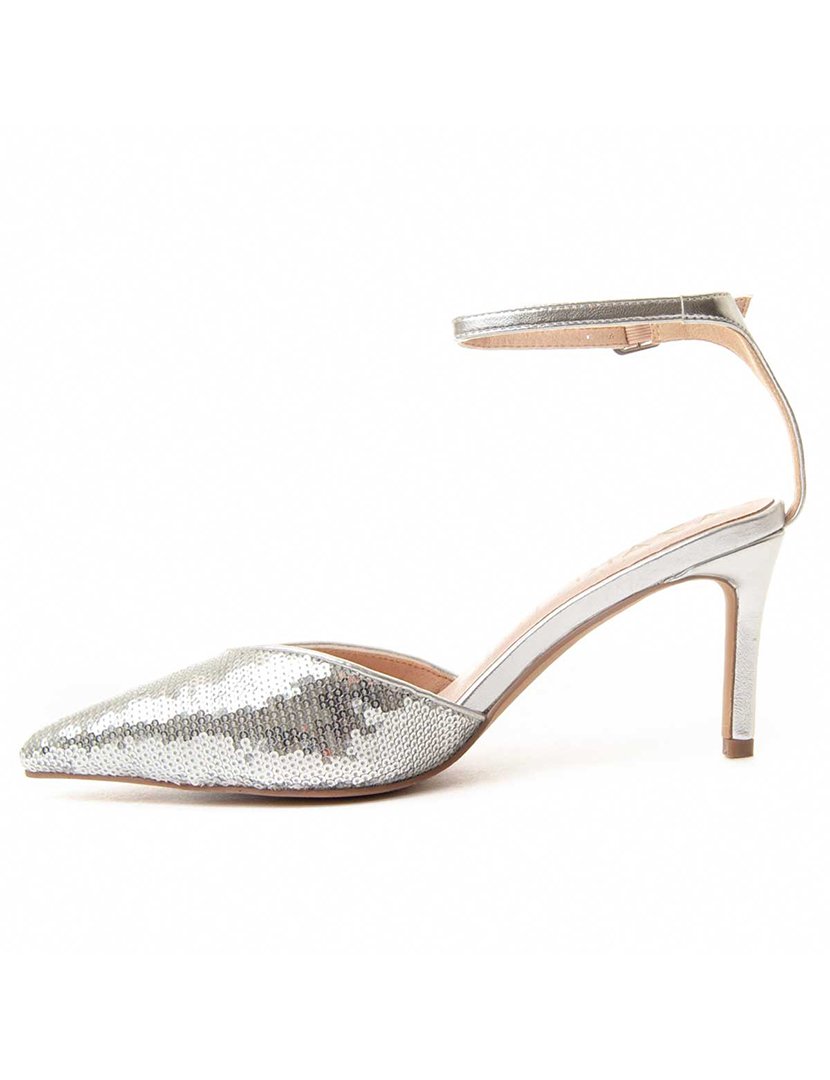 Sapatos com Salto Senhora Prateado