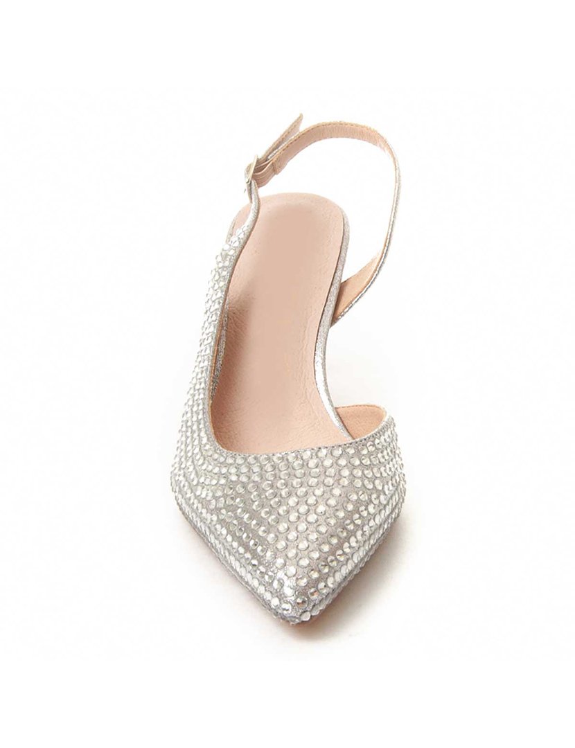 Sapatos com Salto Senhora Prateado