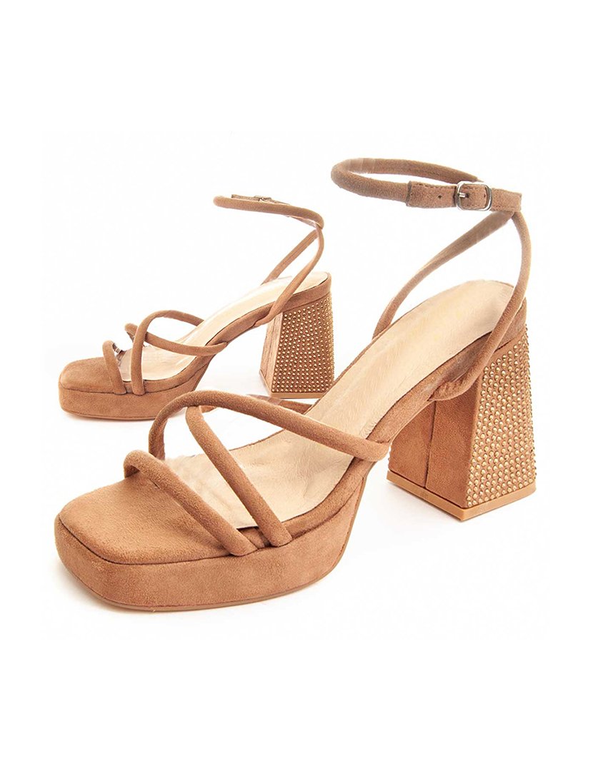 Sandálias com Salto Senhora Castanho