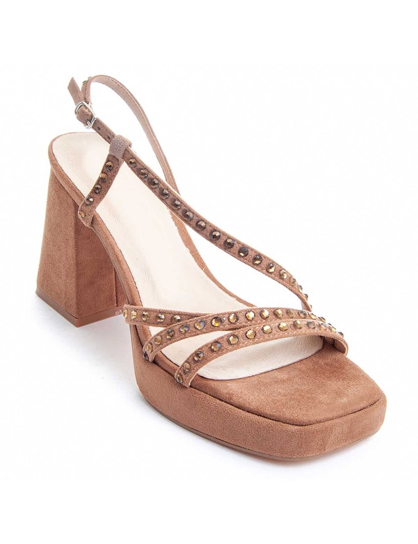 Sandálias com Salto Senhora Castanho