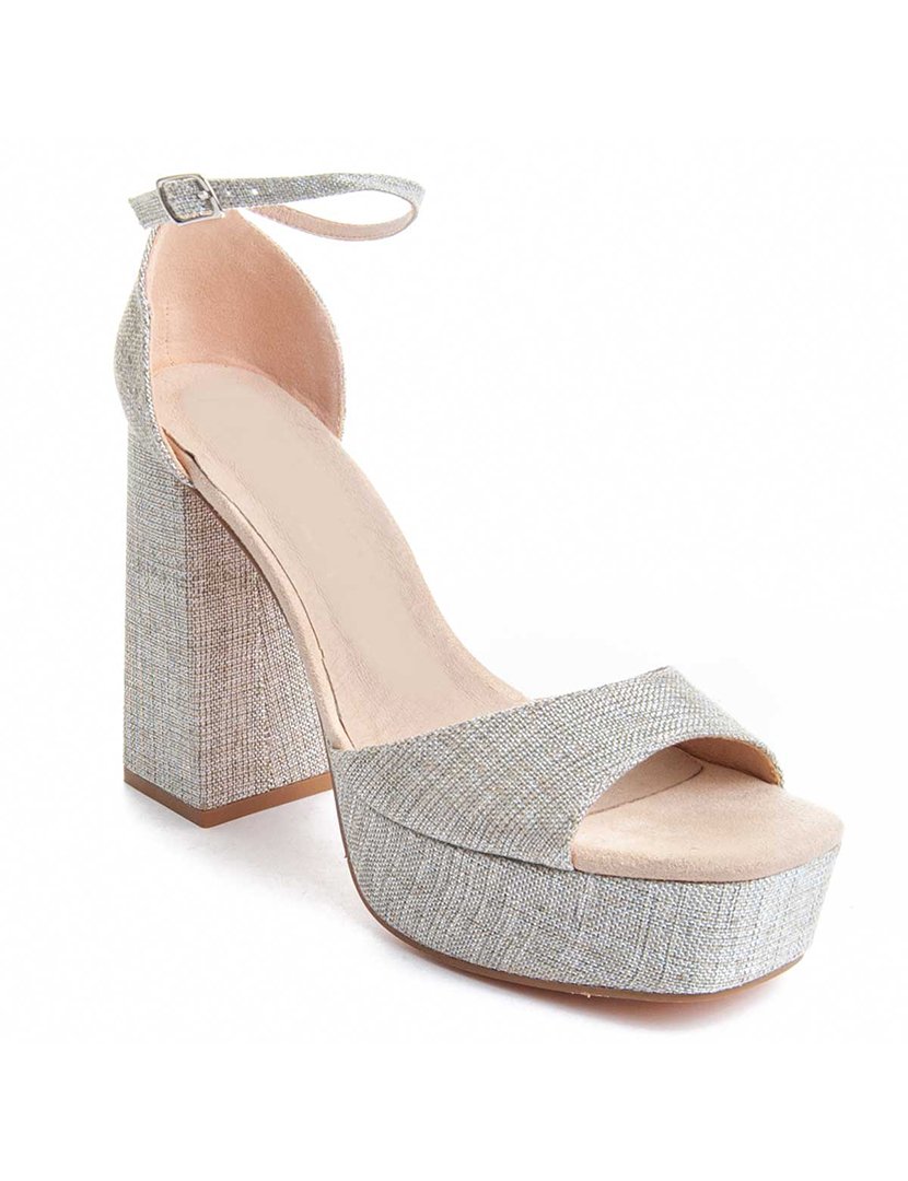 Sandálias com Salto Senhora Cinzento