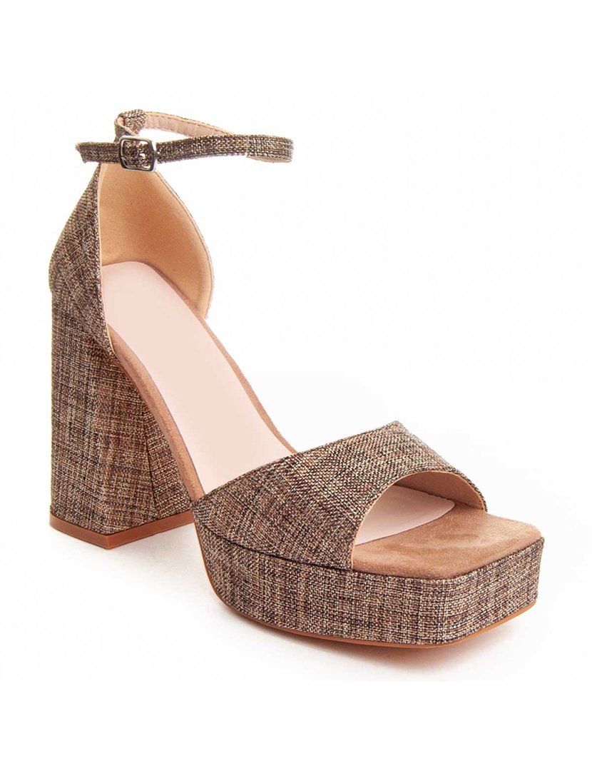 Sandálias com Salto Senhora Castanho