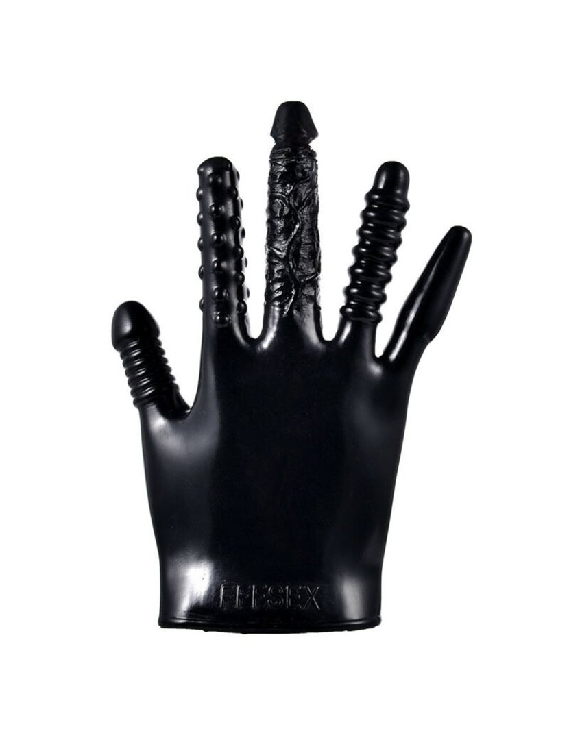 Luva Bondage - 5 opções de estimulação - Preto