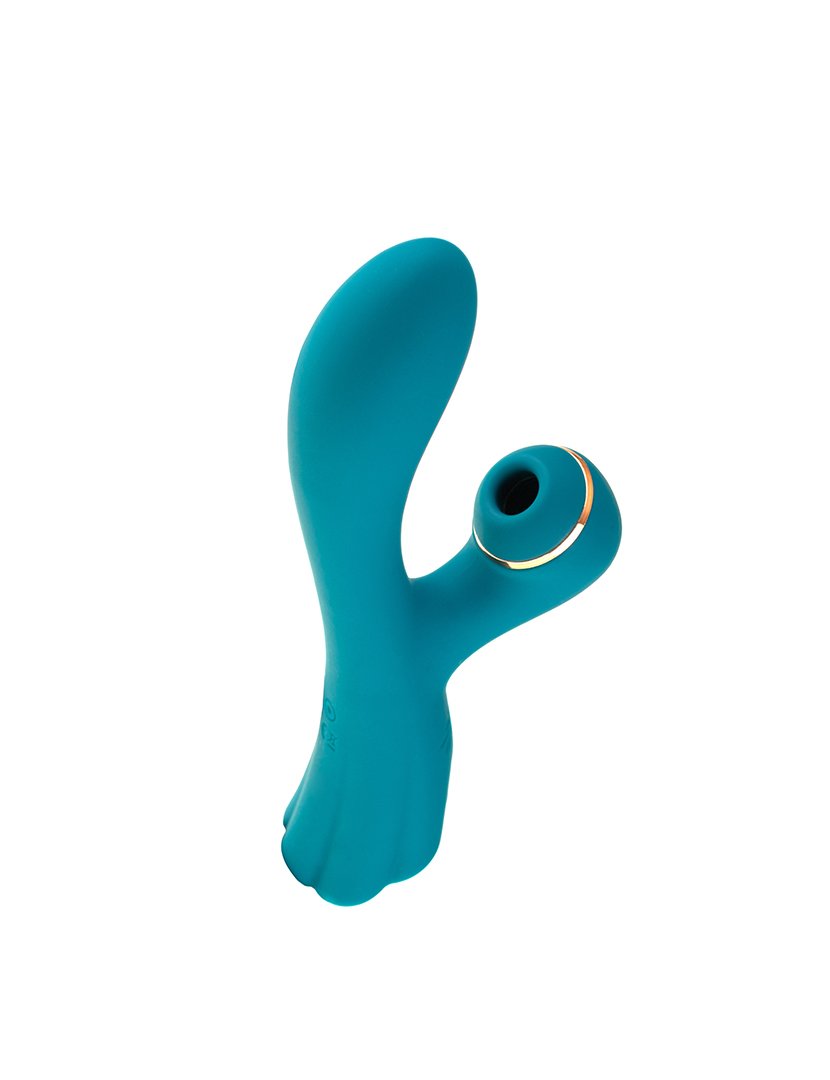 Caixa de 3 brinquedos sexuais: estimulador de clitóris, vibrador wand e bolas de gueixa - Preto e Azul Verde