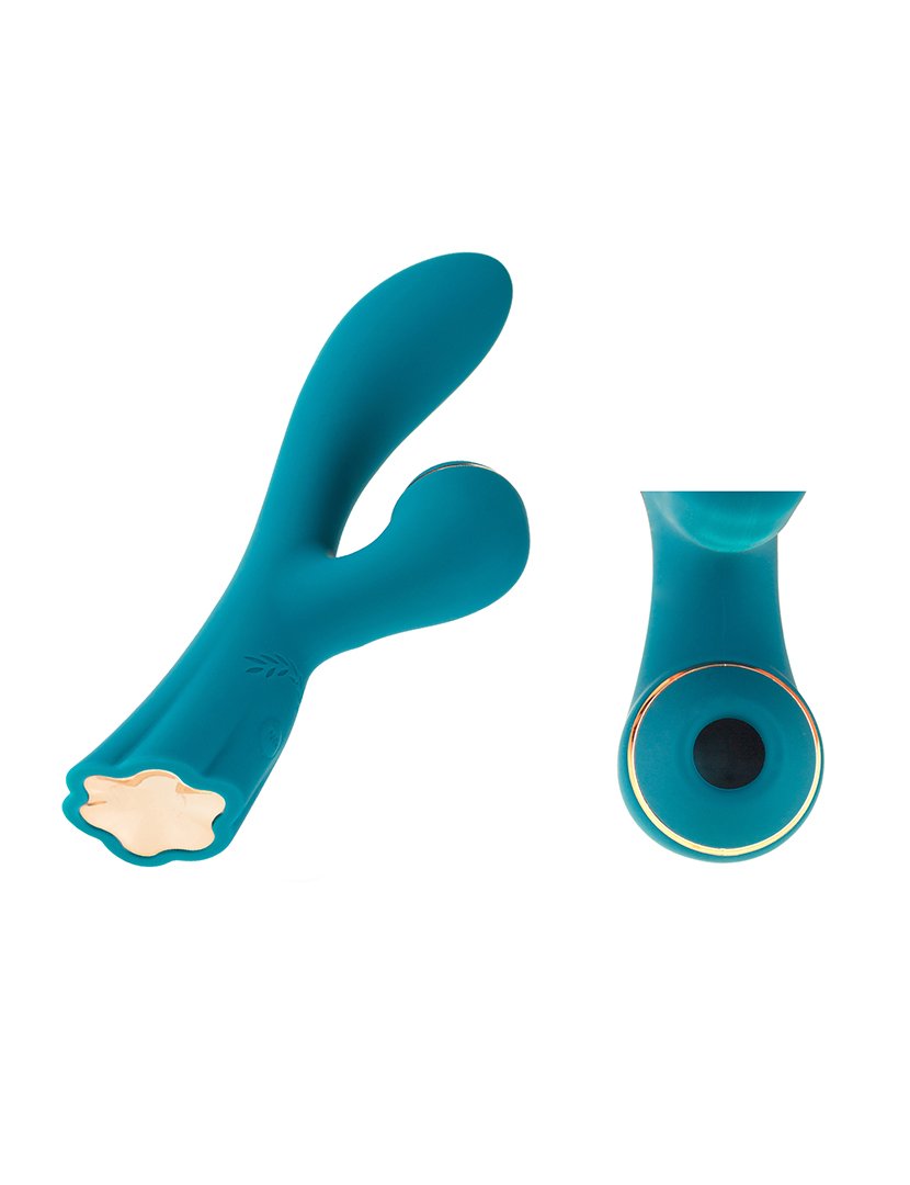 Caixa de 3 brinquedos sexuais: estimulador de clitóris, vibrador wand e bolas de gueixa - Preto e Azul Verde