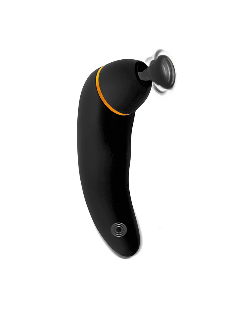 Caixa de brinquedos sexuais: estimulador de clitóris, vibrador rabbit e vibrador wand - Preto