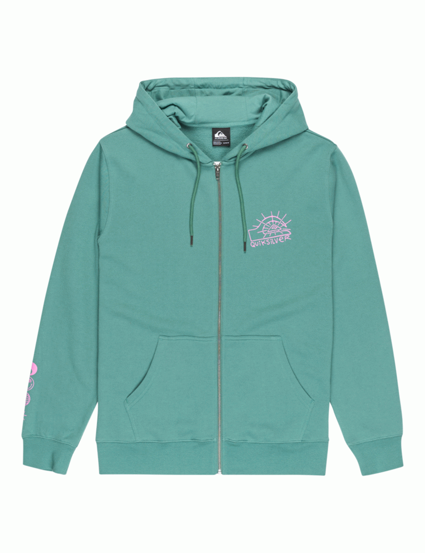 Sweatshirt Graphic Zip Verde
