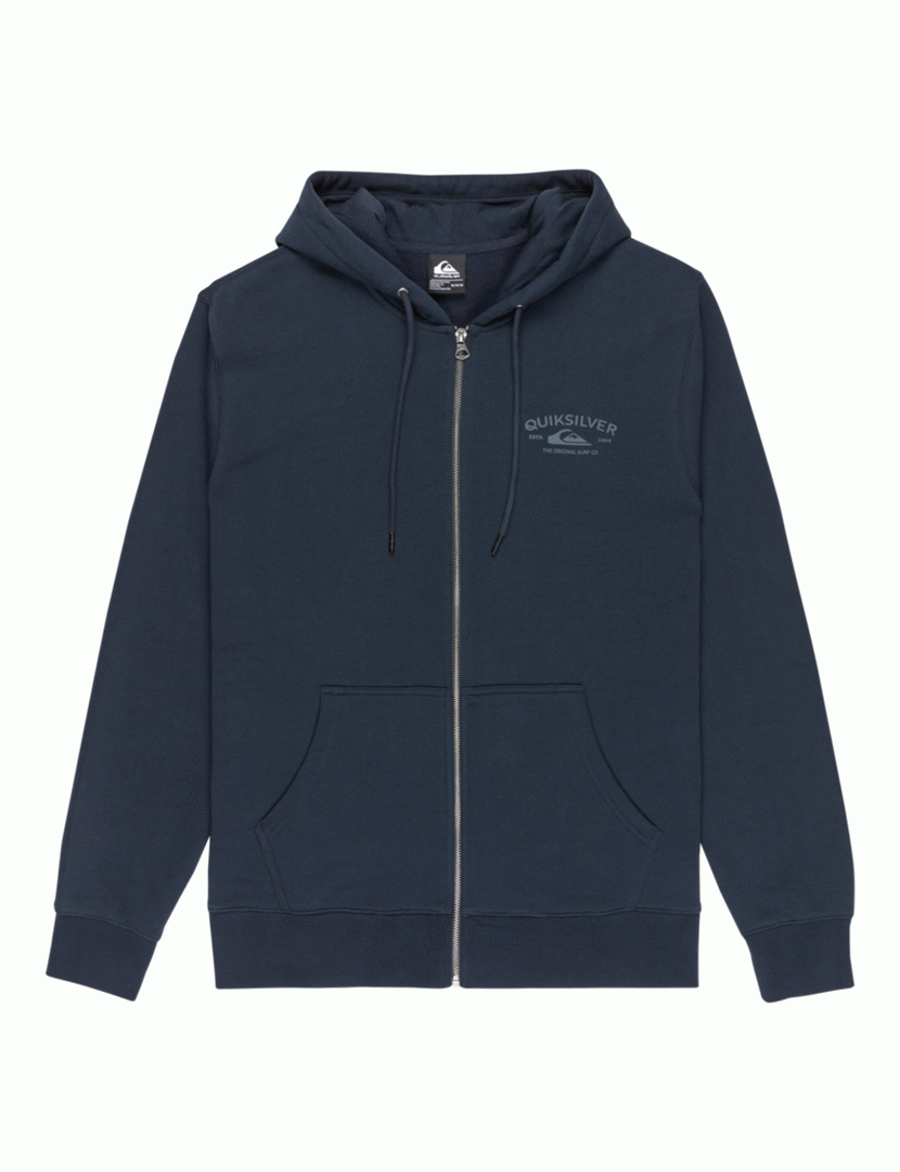 Sweatshirt Zip Hood Chest Logo Preto