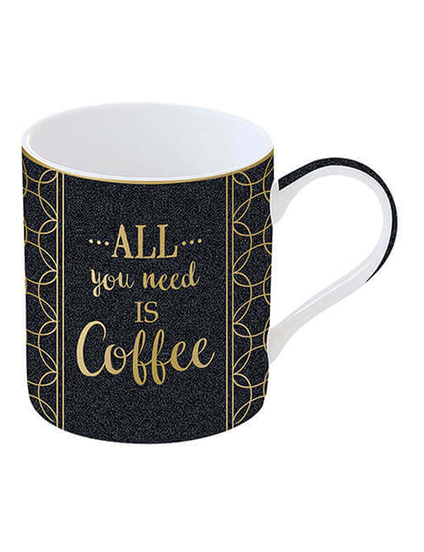 Conjunto de 4 Canecas 350ml Porcelana GLITTER & COLOUR Coffe&Tea