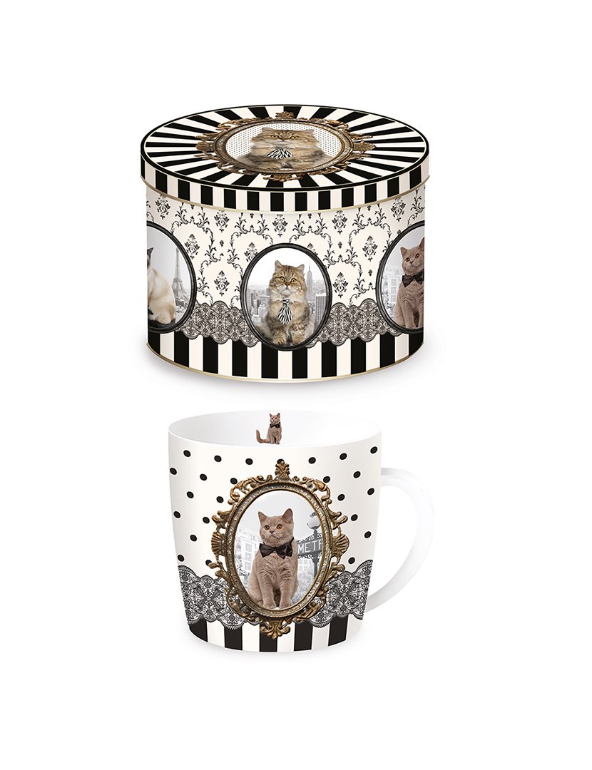 Caneca 350ml Porcelana BAROCCO CATS