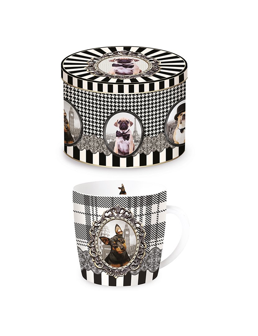 Caneca 350ml Porcelana BAROCCO DOGS