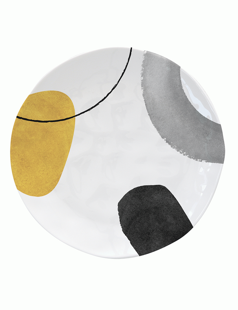 Conjunto de 6 Pratos Rasos Porcelana 21cm ELEMENTS