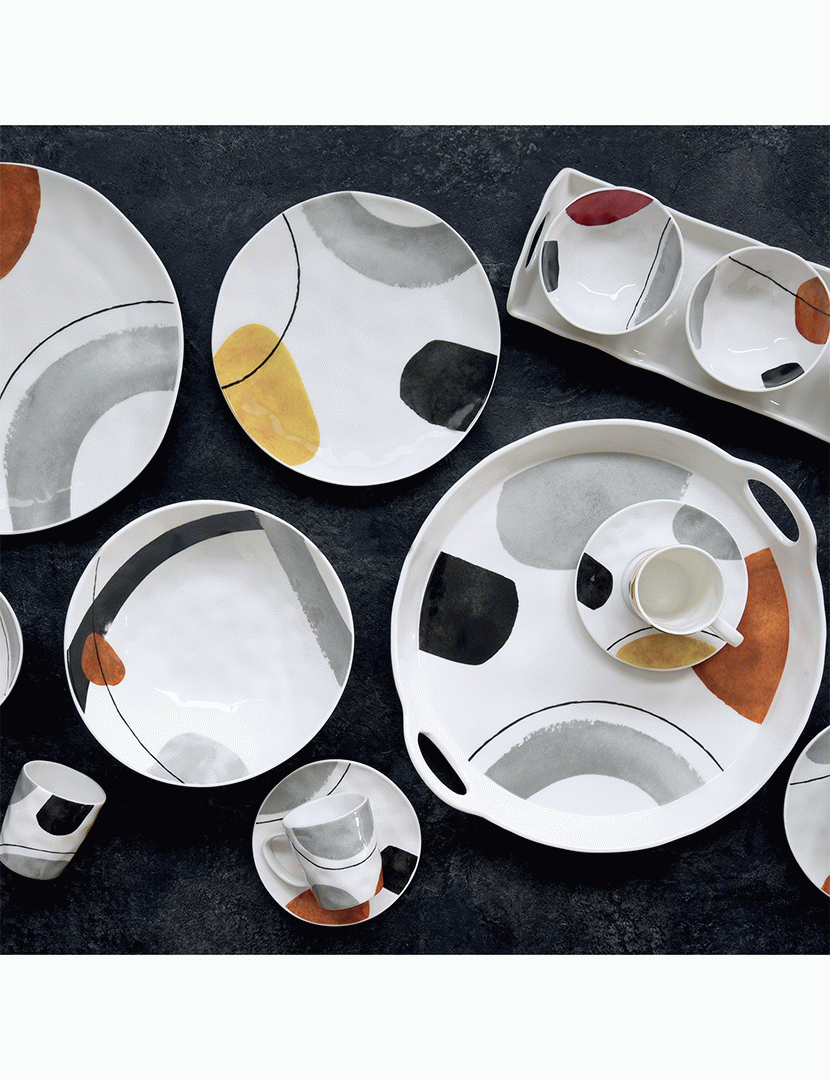 Conjunto de 6 Pratos Rasos Porcelana 21cm ELEMENTS