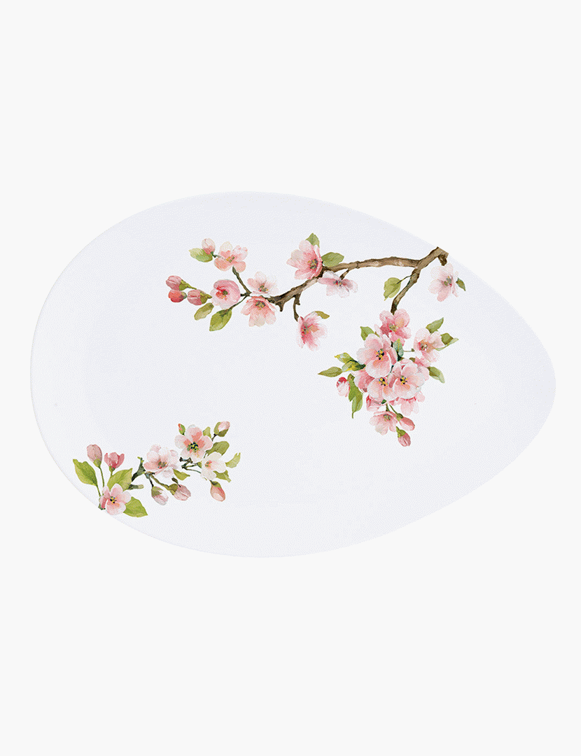 Prato de Servir Porcelana 24x16,5cm SAKURA