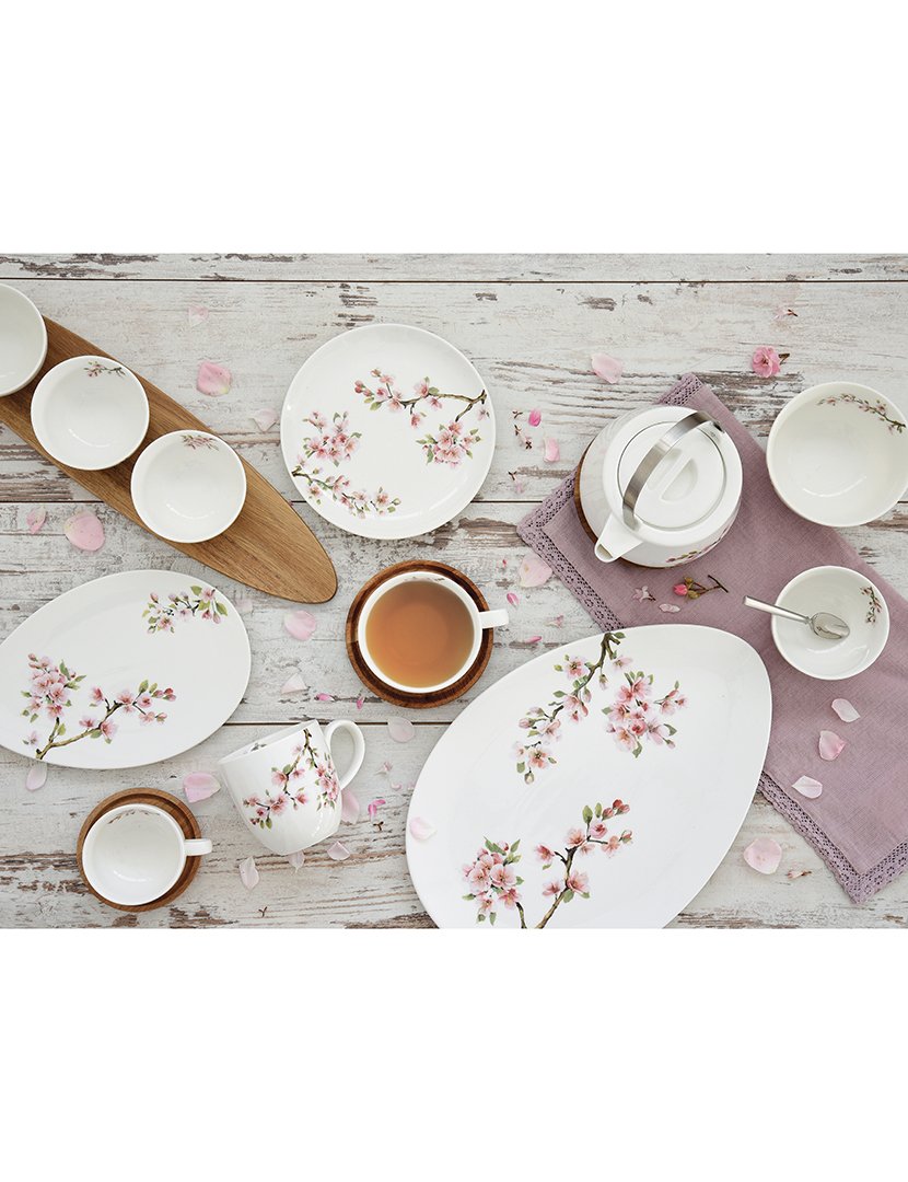 Prato de Servir Porcelana 24x16,5cm SAKURA